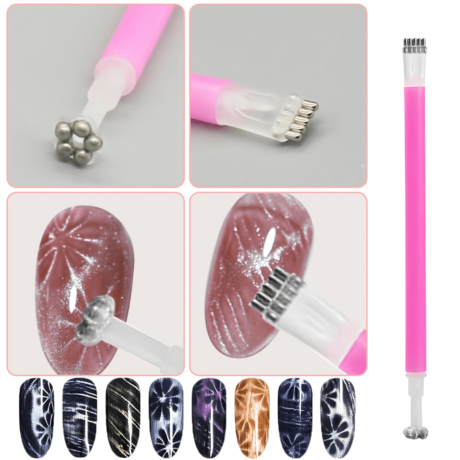 5pcs Cat Eye Nail Design Tools for Various Patterns