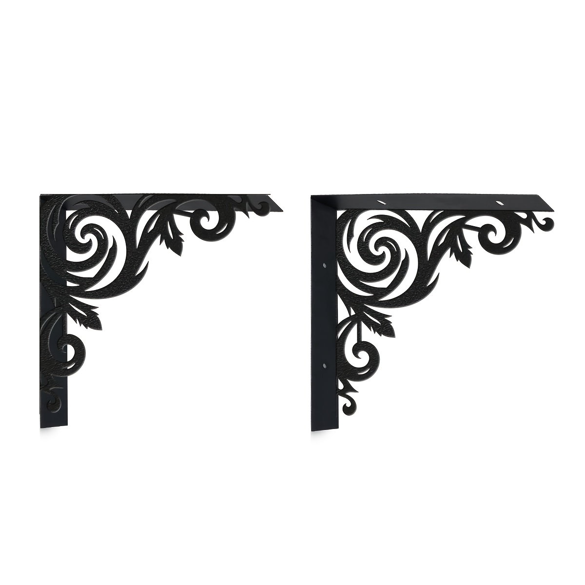 TEMU 2pcs Metal Wave-shaped L-shaped Shelf, Perfect For Displaying Plants, Flowers, Towels, And Other Items; Wall-mounted Design; A Decorative And