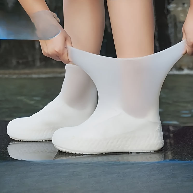

2pcs Durable Elastic Shoe Protectors, Waterproof Non-slip Shoe Covers For Outdoor Use, Unisex Portable Shoe Covers