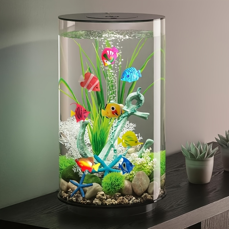 

7pcs Floating Aquarium Fish Set, Realistic Plastic Decoration, Suitable For Aquarium And Bathroom Decoration