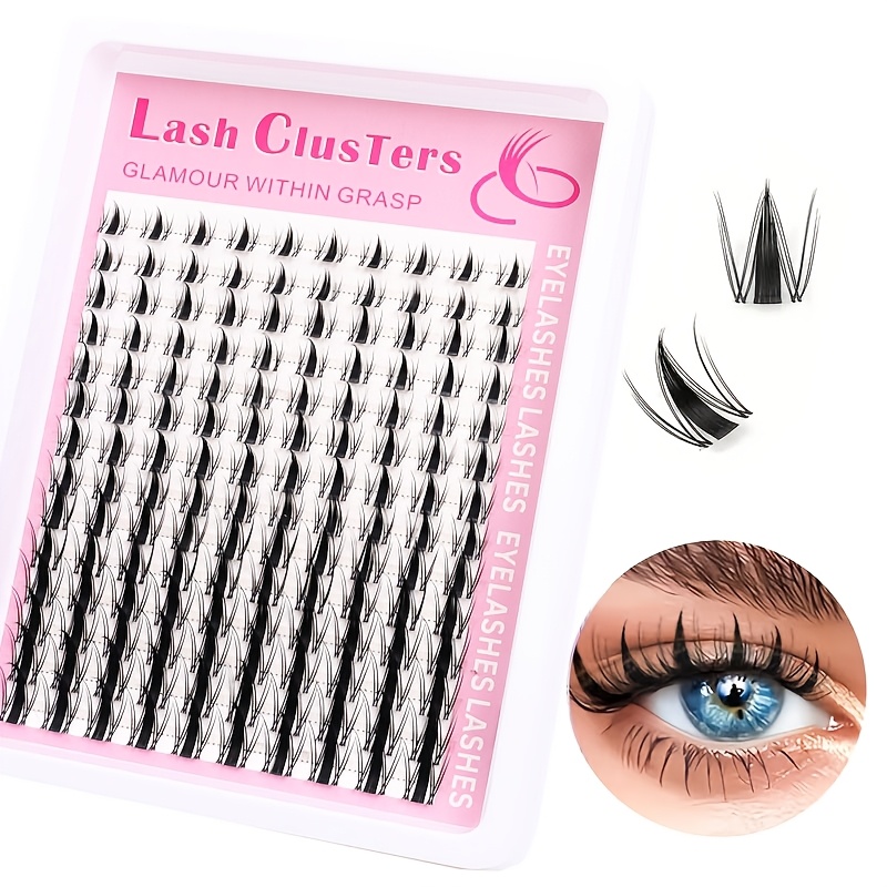 Image of Of 140pcs Fairy Eyelash Clusters 8-16mm False Eyelash Clusters - Eyelash Clusters Comic & Ultra-thin Invisible Eyelash Band Eyelash Extension At Home Women's Eye Makeup