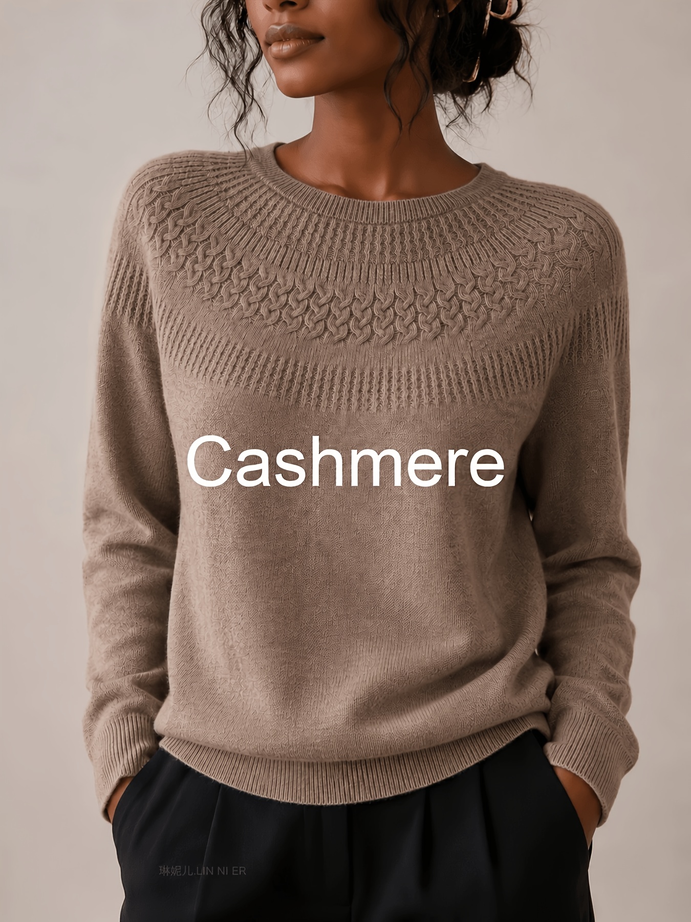 item picture womens round neck long sleeve sweater cashmere sweater women and loose basic pullover suitable for casual wear   layering and autumn winter outfits   in multiple colors