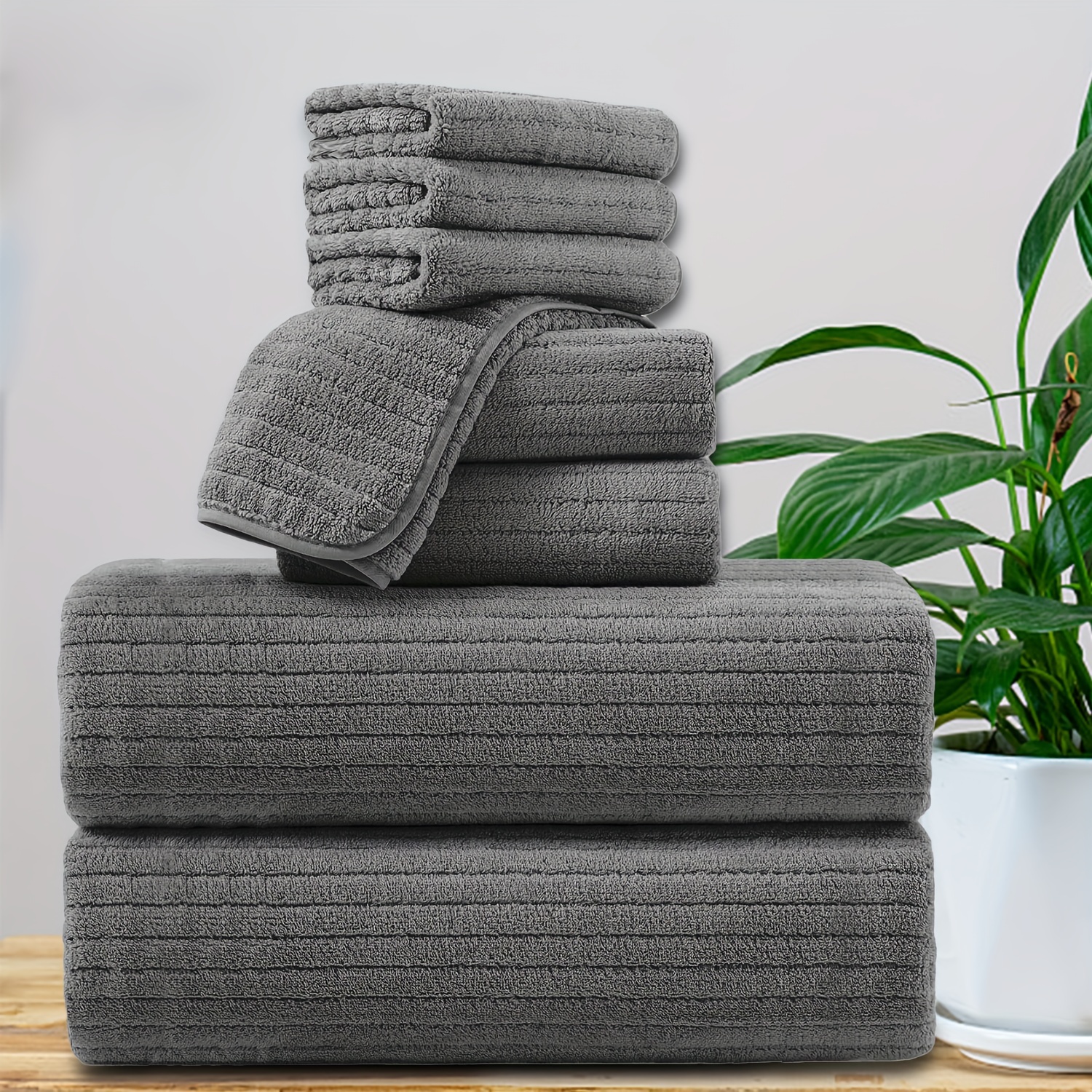 TEMU Oversized Bath Towels Set, Super Soft Large Bath Sheet Lightweight Absorbent Quick Dry, 100% Microfiber Big Towels For Bathroom Gym Hotel & Spa