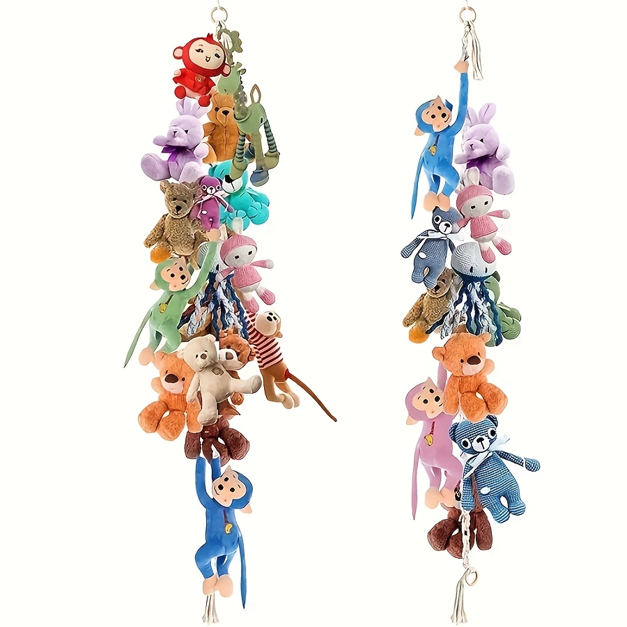 

A Storage Chain With 20 Metal Clips For Animals, A Bohemian Toy Chain, A Sturdy Storage Box, A Hanging Storage Chain With Hooks For Suspending Plush Toys, Hats, And Socks.