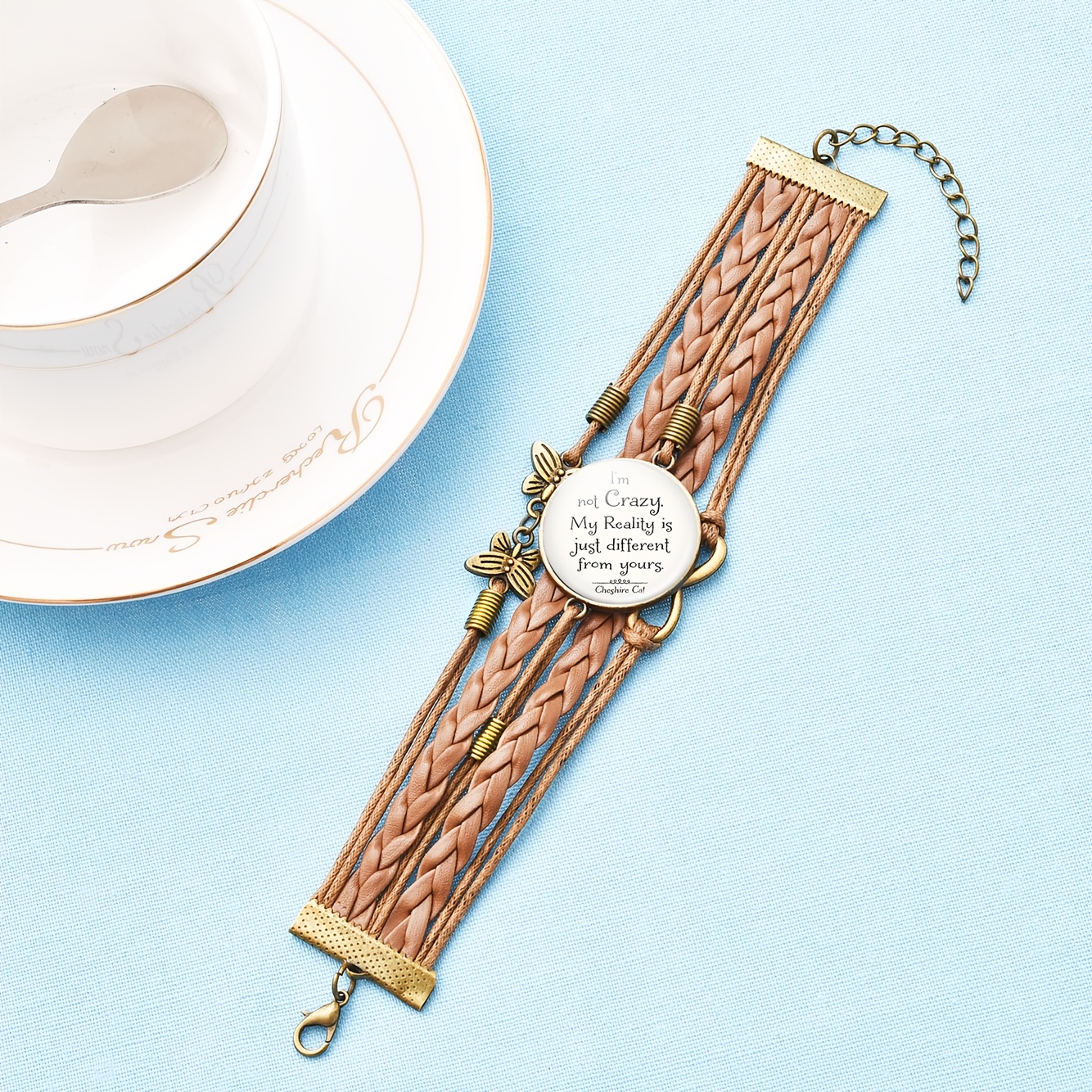 Vintage Embossed Hollow-out Butterfly Woven Bracelet