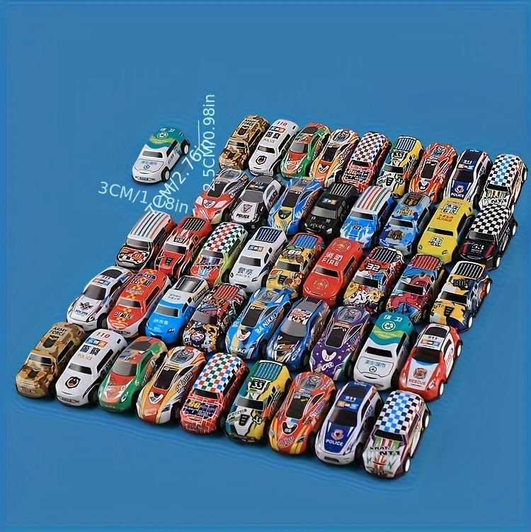 50 piece diecast toy cars set with storage case and foldable play mat return force function metal vehicles colorful assortment educational and for kids ages 3 and up details 10