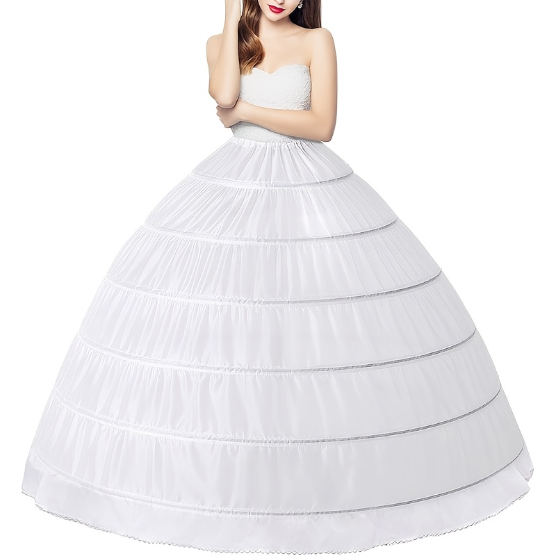 

Style 6-hoop Bridal Petticoat - Princess Wedding Dress Support, Polyester, Hand Wash Only, Fits Sizes 2-18