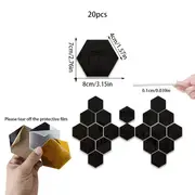 a set of 20 hexagonal acrylic mirror wall stickers to enhance the texture of diy three dimensional self to decorate home suitable for the decoration of the walls and doors of the living room bedroom bathroom and study room details 3