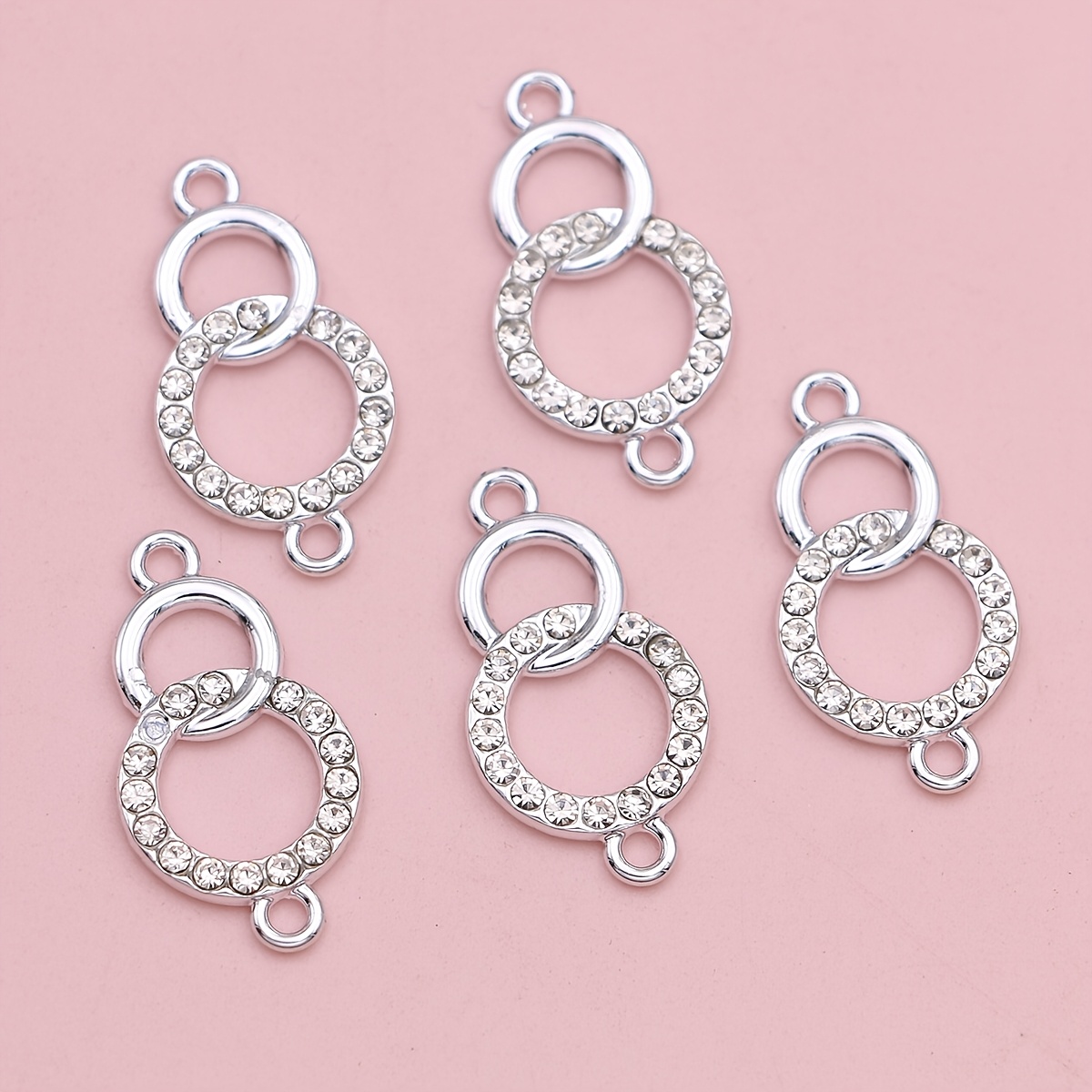 E-shop 5 Stück Doppelkreis Charm Connector für Schmuckherstellung Armband Halskette Erweiterungen 24X13mm