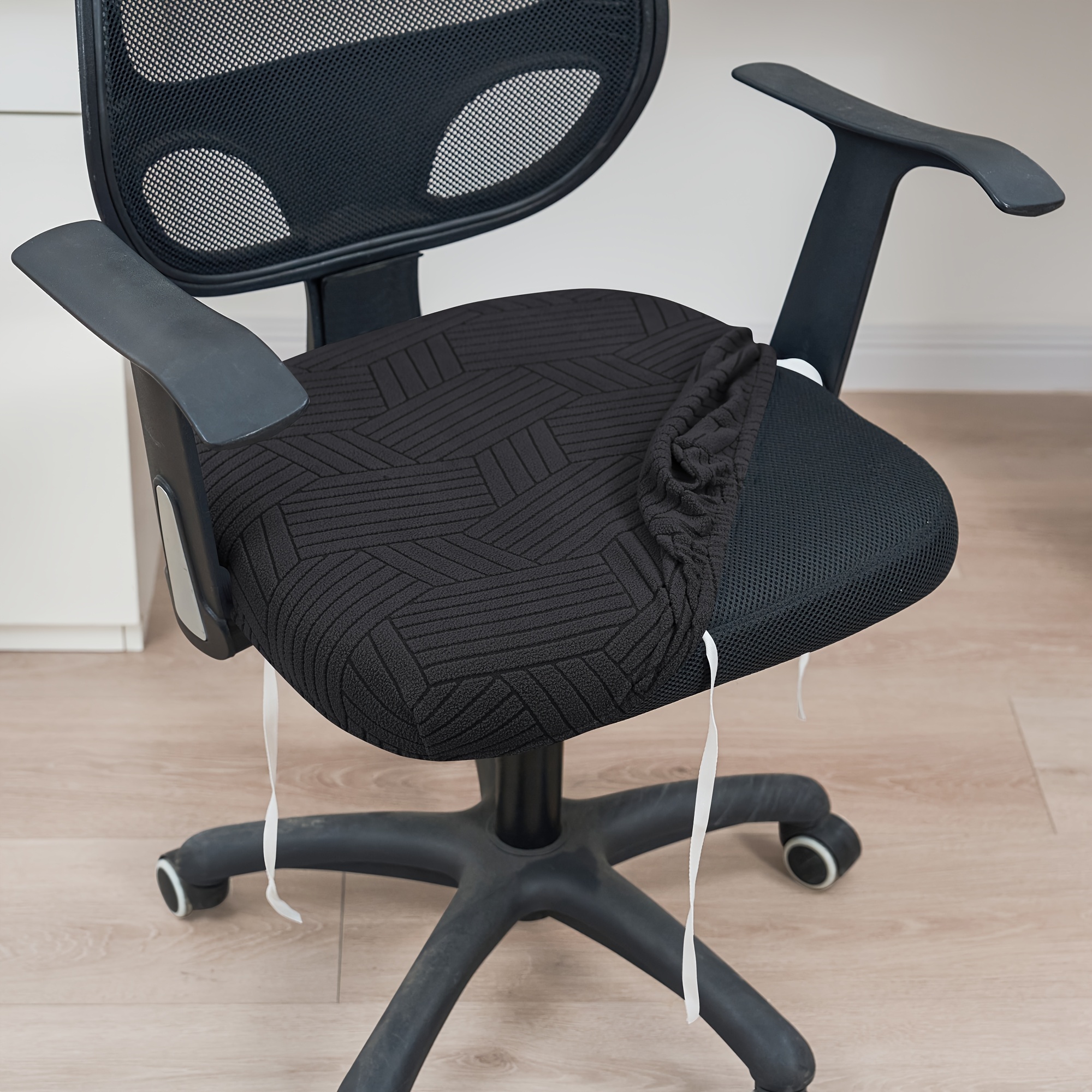 TEMU 1 pieza para silla de oficina de jacquard geométrico 3D con , protector para silla de oficina