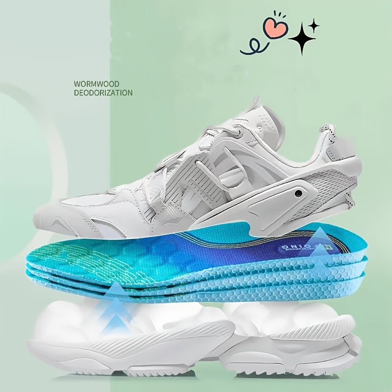 Plantillas de gel de última generación de alta elasticidad y absorción de impactos - Transpirables, resistentes al olor, con soporte ergonómico para el arco y amortiguación hexagonal, adecuadas para correr, caminar y estar de pie - Plantillas unisex cómodas para calzado deportivo y casual, material