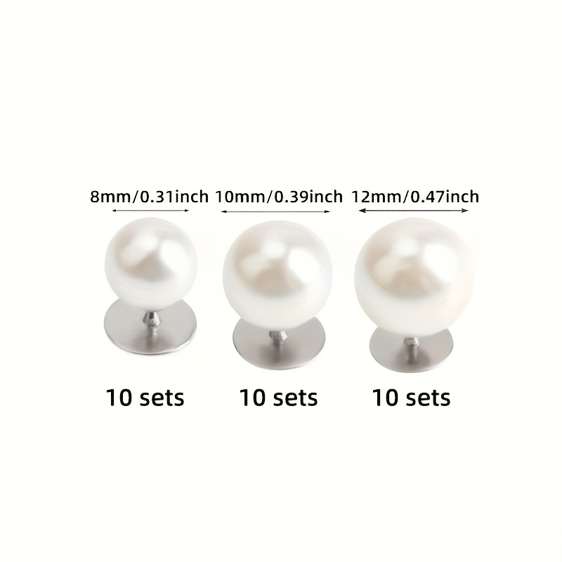 30 Set Of 8/10/12mm Plastic With No-sew Screw Fasteners For Handmade, Garments, Dresses, Shirts, Reusable And Adjustable Fixtures