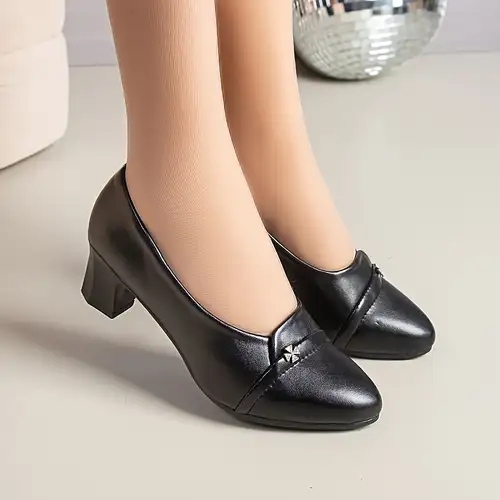 Ladies' Retro *- Low Thick Heel Round Wedding Work Single Shoes, with Rubber Material Upper and Insole, Low Heel Comfortable Dress Shoes, Suitable Wedding, Office, and Party Occasions, Women Shoes Ladies' Retro *- Low Thick Heel Round Wedding Work Single Shoes, with Rubber Material Upper and Insole, Low Heel Comfortable Dress Shoes, Suitable Wedding, Office, and Party Occasions, Women Shoes