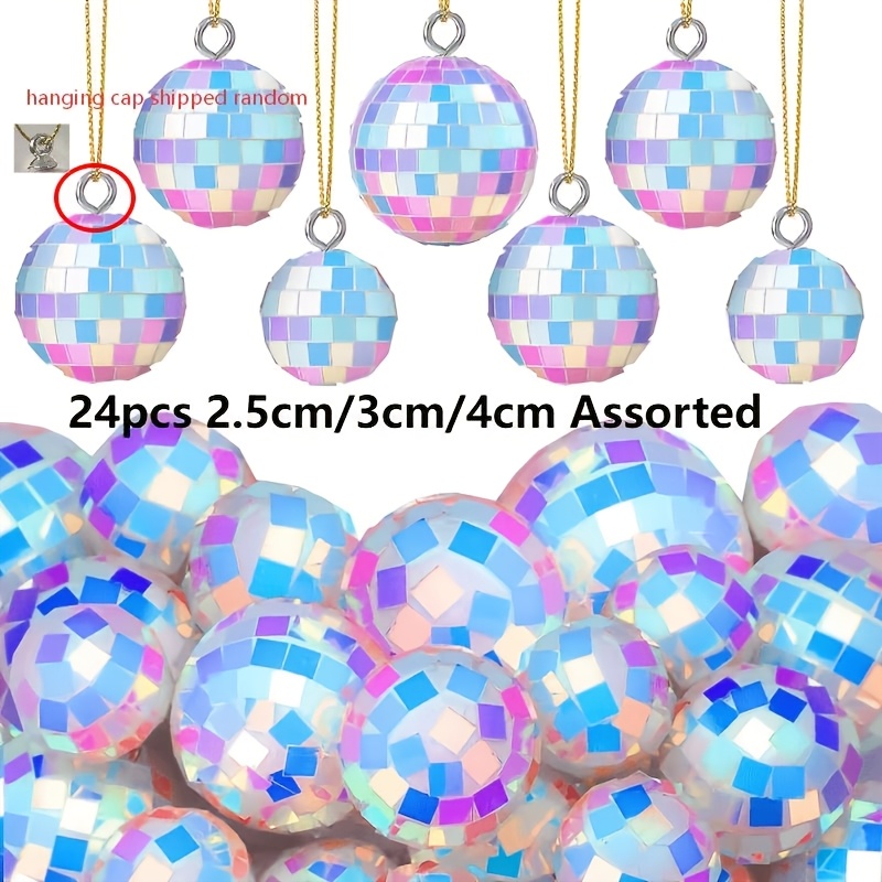 TEMU 24pcs, Christmas Disco Ball Ornaments, Holiday Pendants, Hanging Decorations, Christmas Tree Hanging Reflective Mirror Balls. Suitable For