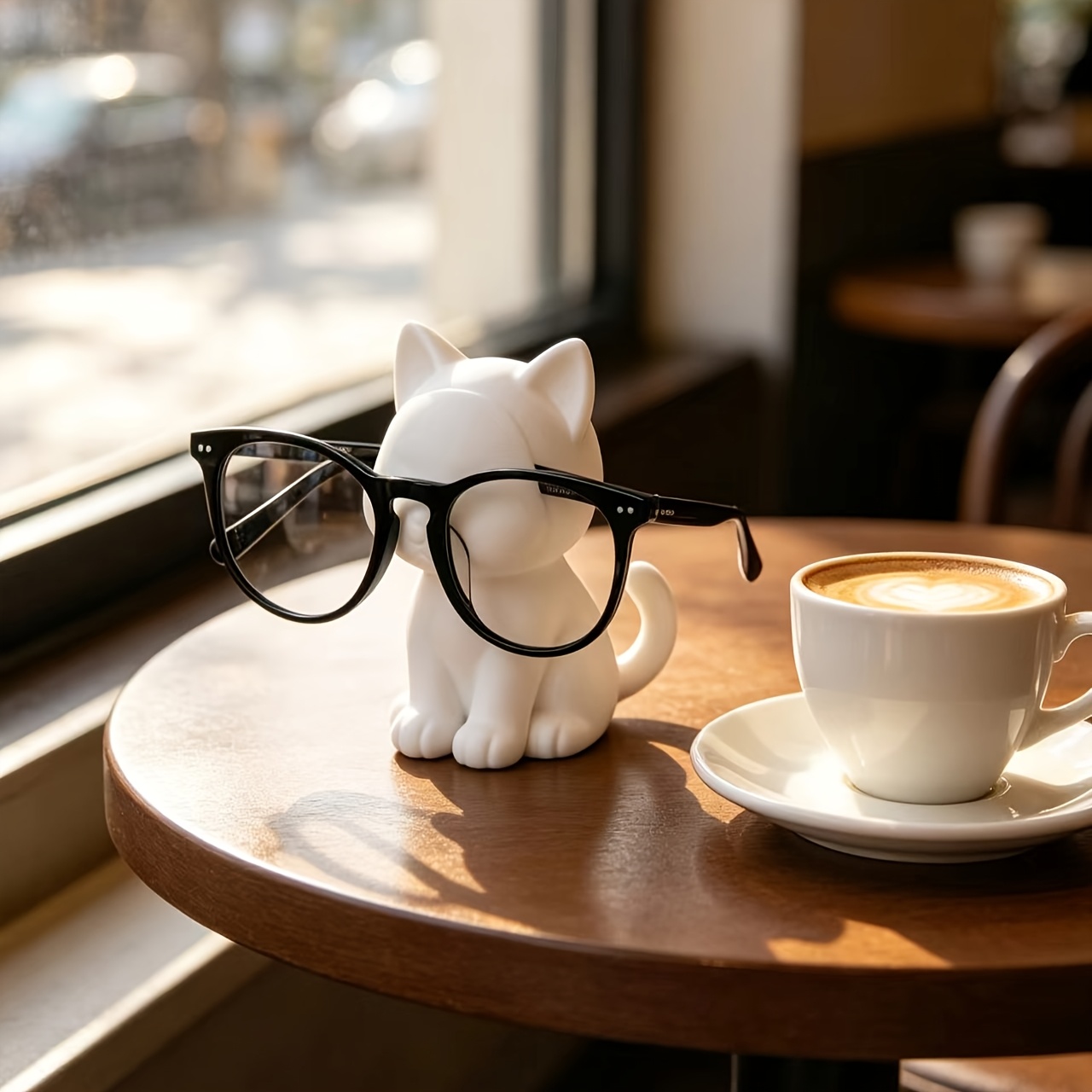 TEMU Cute Kitten Glasses Holder, Glasses Storage Ornament, Creative Desktop And Bedside Table Decoration Small Gift