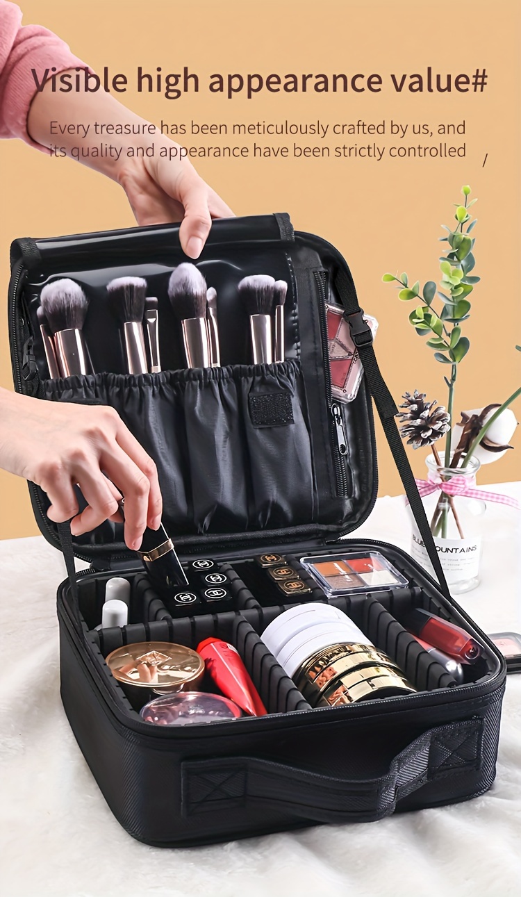 Trousse De Maquillage Voyage TILYMOL - Organisateur Portable Avec Séparateurs Réglables, Imperméable