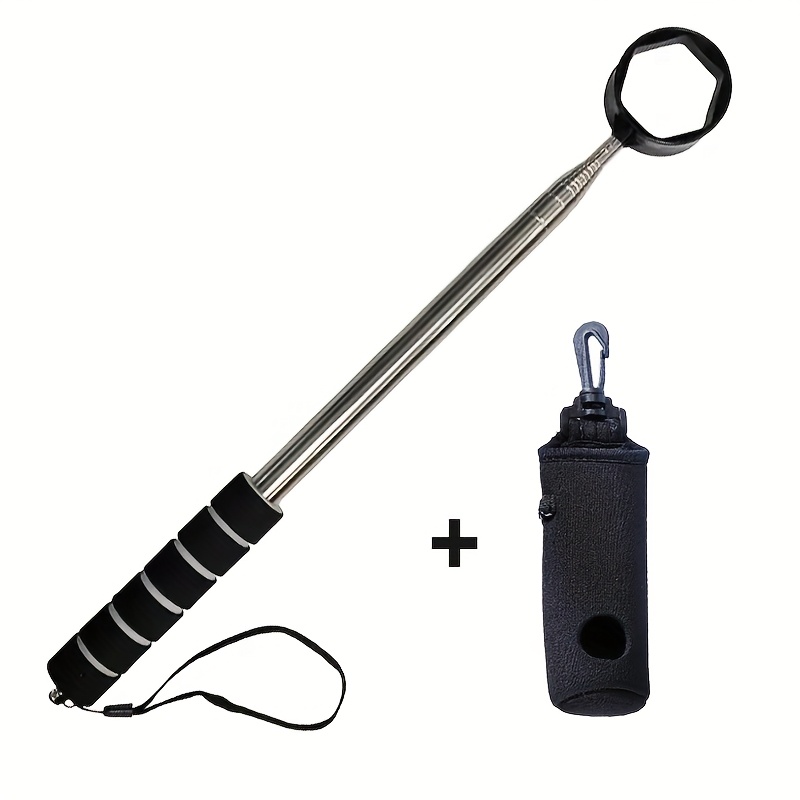 TEMU [2pcs/set] Telescopic Golf Ball Picker With Golf Ball /golf Base Stand, 9- Ball Picker, Golf Ball Retrieval Tool, Golf Ball Grabber, Golf Additions, For Golf Enthusiasts