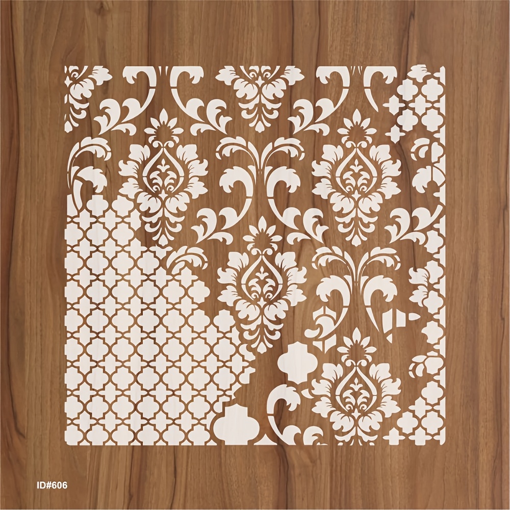 Elegant Style | Damascus Flower Pattern Plastic Template For , Painting, And Embossing - 30cm X 11.8 Inches, Reusable Handmade Template For And Projects