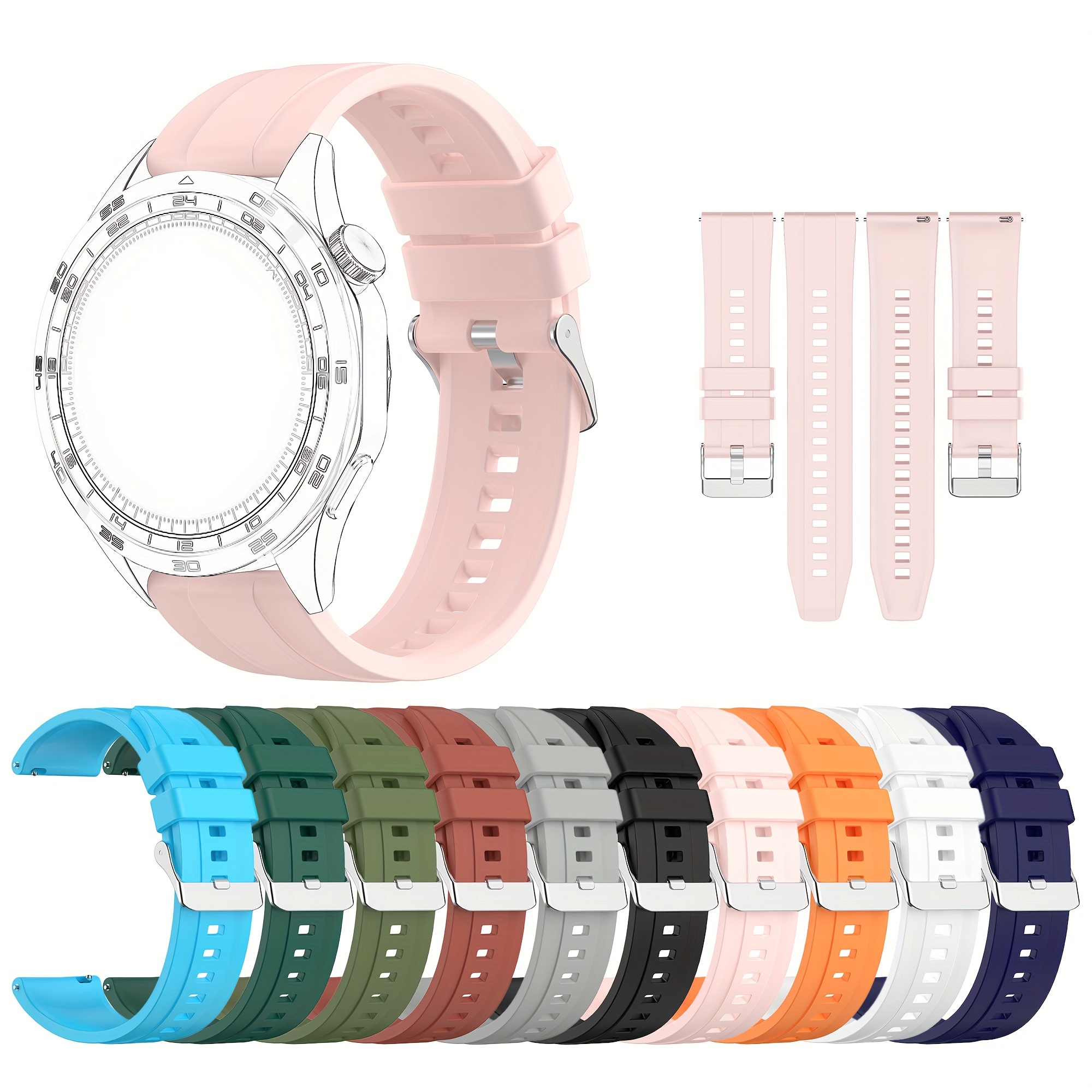 

Silicone Watch Bands 20mm & 22mm For Series, Huawei Gt, & More - Stylish & Smartwatch Straps