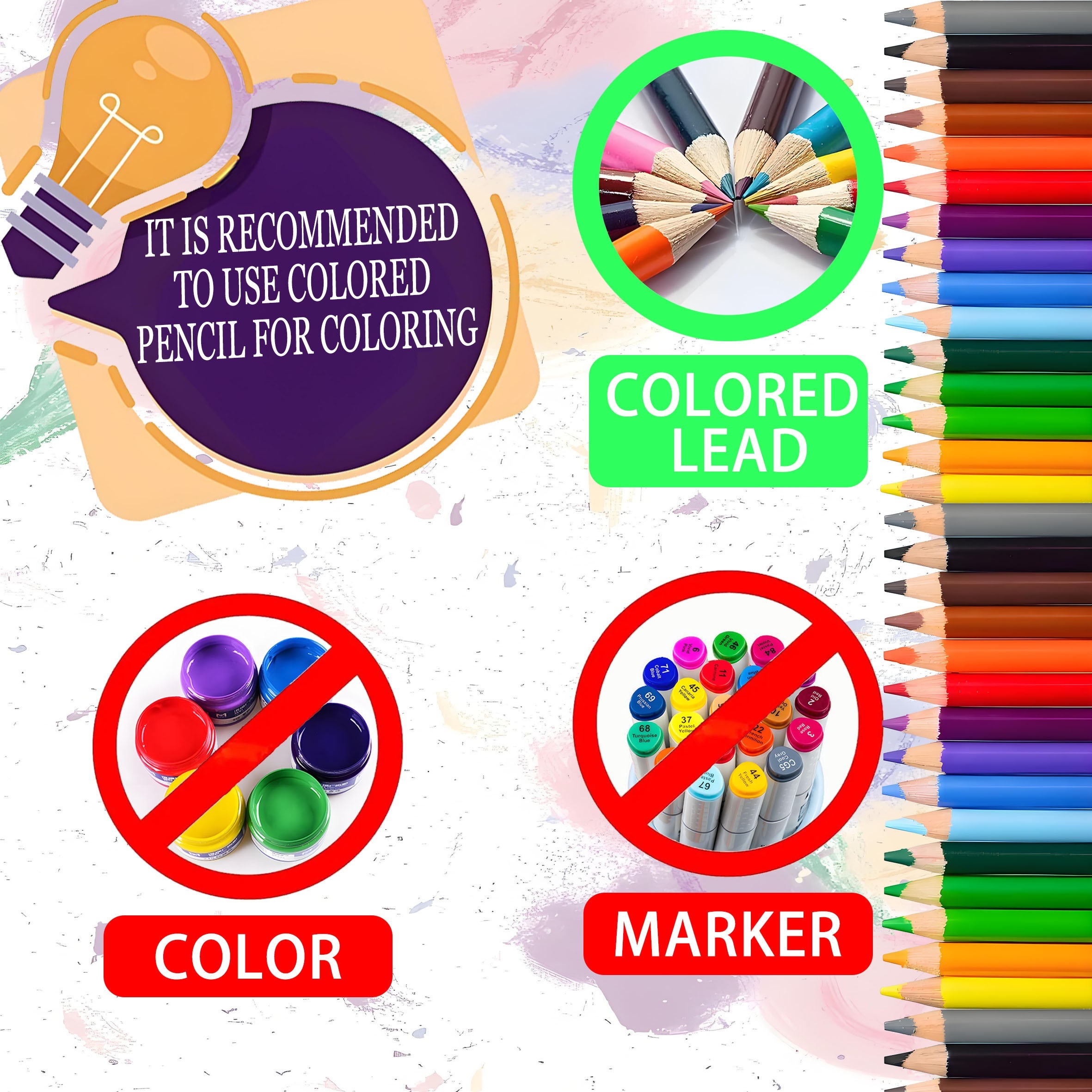 Illusionary Block Adult Coloring Book 24 Pages Single Sided Print for Relaxation