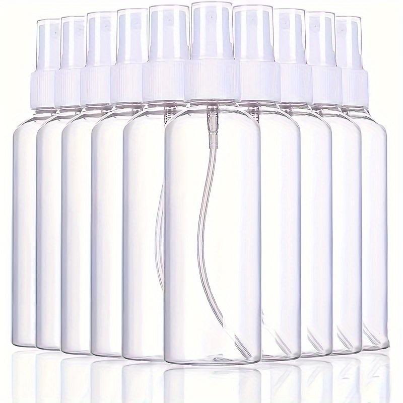 

10 Pack 100ml Refillable Fine Mist Spray Bottles - Portable Transparent Sprayers For Travel, Makeup, Samples - Oil & Pvc Free, Leak-proof, Unscented Other Materials