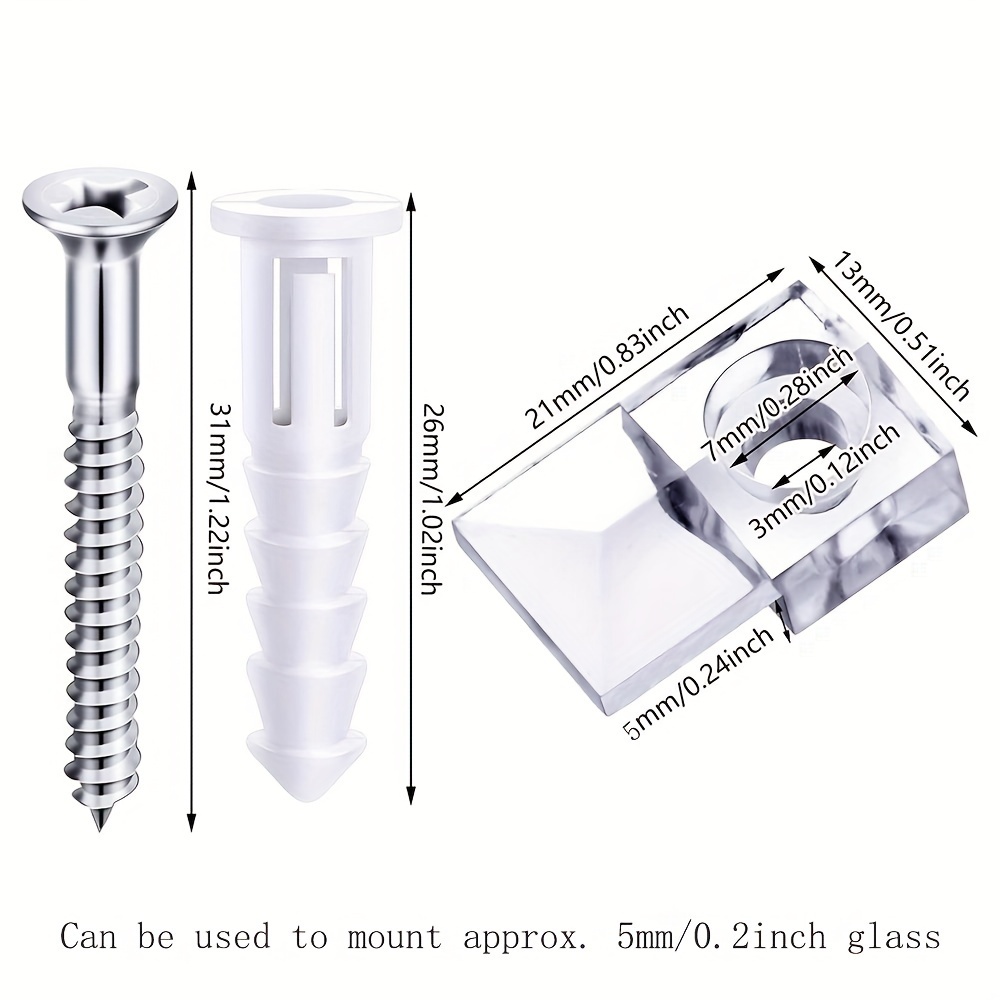 Mirror Holder Clips Kit Clear Plastic Mirror Mounting Clips - Temu