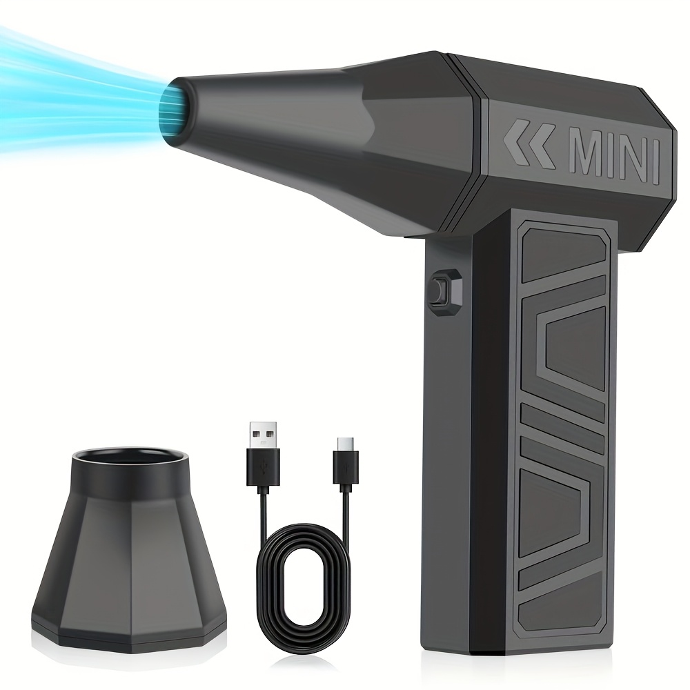 Hossom Souffleur Air Comprimé, 130000 TR/Min De Pulvérisation D'Air Comprimé Avec Batterie 3300mAh, Soufflette Voiture, Bombe Air Sec Pour Clavier, Vitesse Du Vent De Niveau 3 Pour Électronique