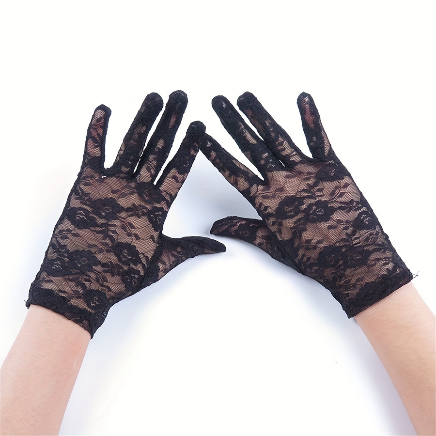 

Bohemian Style Women's Lace Short Gloves, Light Breathable Tulle Gloves, Sun Protection, Vintage Court Sexy Design, Bridal Wedding Lace Gloves