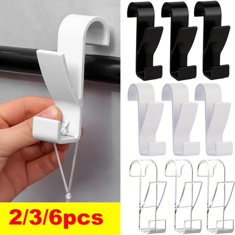 

2/3/6pcs Adjustable Bathroom Towel Hooks - Space-saving Radiator Rail Hangers For Drying, Multifunctional Clothes & Accessory Storage, White/black/transparent, Abs Plastic,