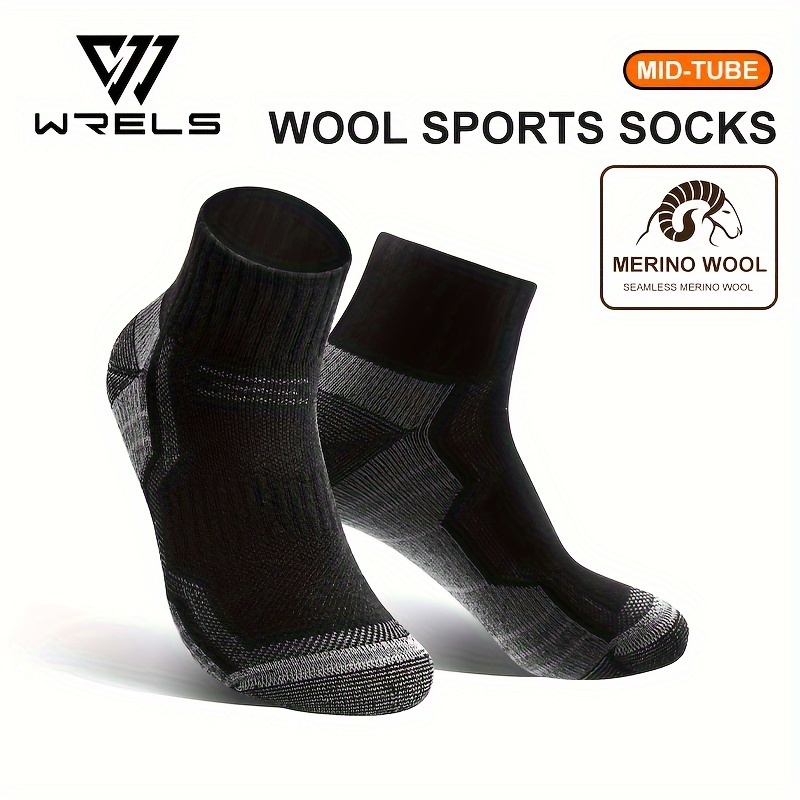 TEMU 1 Pair, Wool Ski Socks, Autumn And Winter Socks, Soft And Comfortable, 60.7% Wool, Natural Warmth, Suitable For Autumn And Winter Sports,