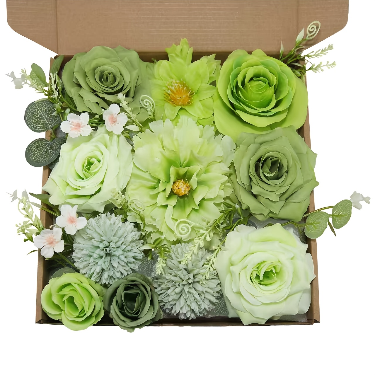 künstliche blumen wohnungsdekoration: grüne seidenblumen