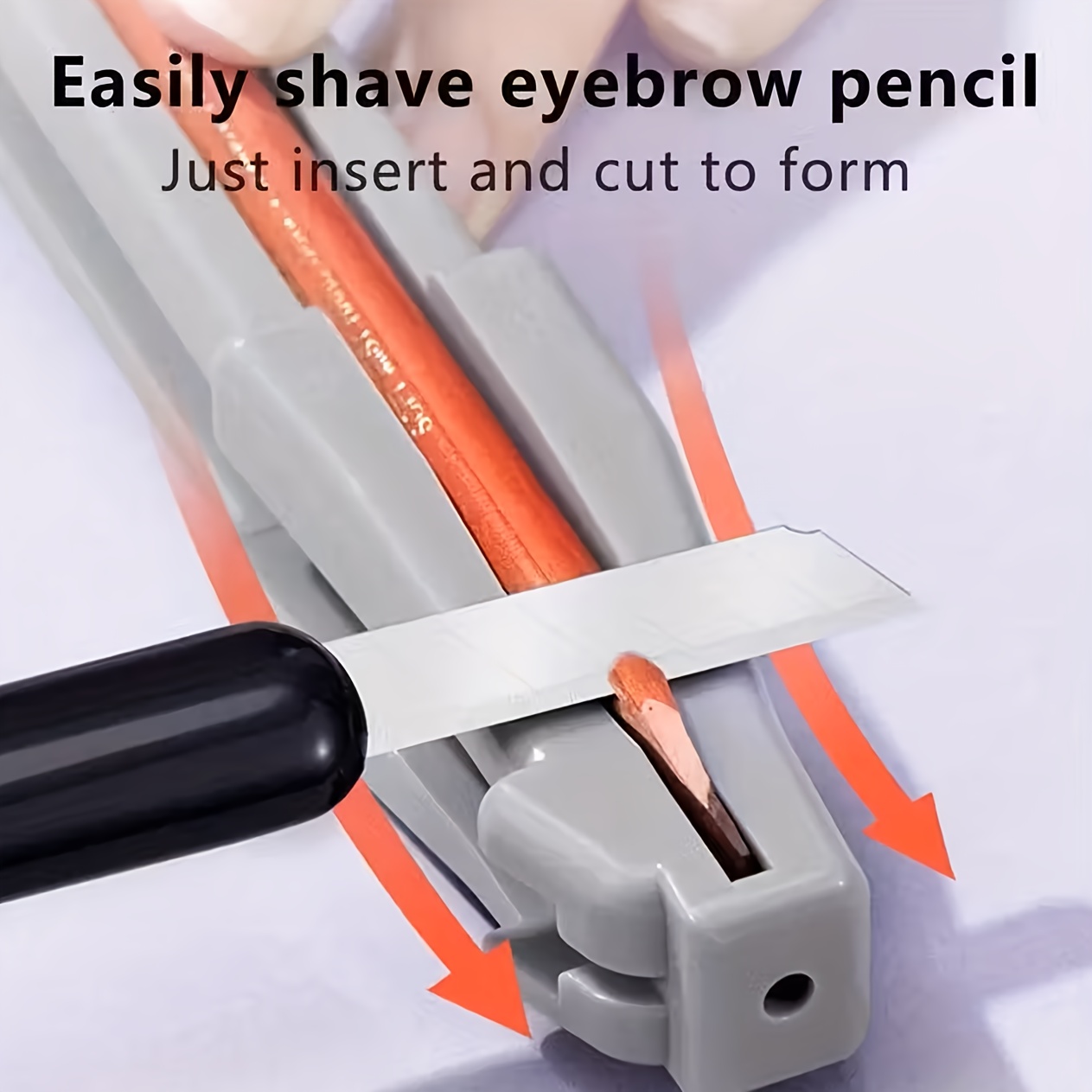 1pc/3pc/5pc眉笔削笔辅助器，鸭嘴眉笔削笔器，初学者砍刀眉笔削笔神器，防断裂眉笔削笔工具 商品详情 4