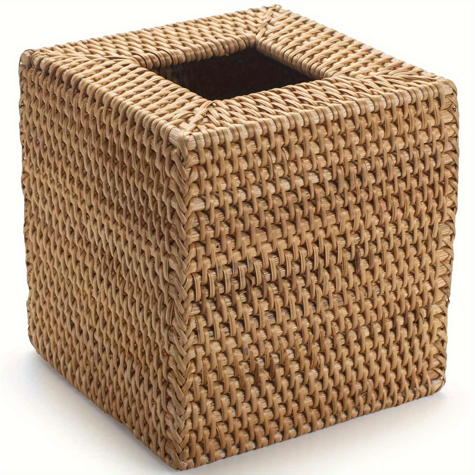 Square Tissue Box Cover, Hand Woven Tissue Holder