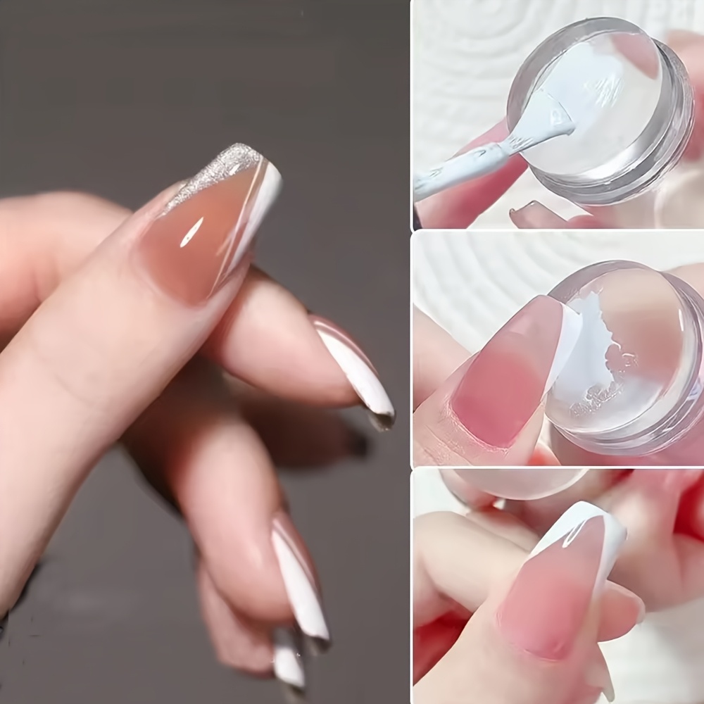 Nagelstempel-Set 4-teilig – Mit Silikonstempel & Schaber Für French-Nageldesign