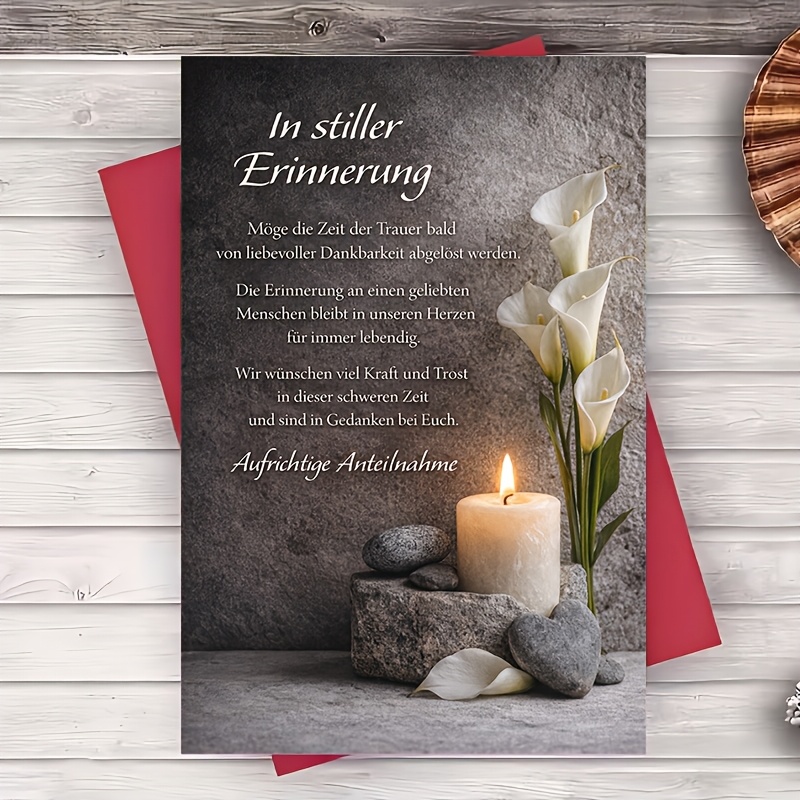 1 Envelope And 1 Greeting Card Sympathy Greeting Card With Lily And Candle Message For Bereavement Support For Colleagues Funeral Condolence Note 2d Card Greeting Card