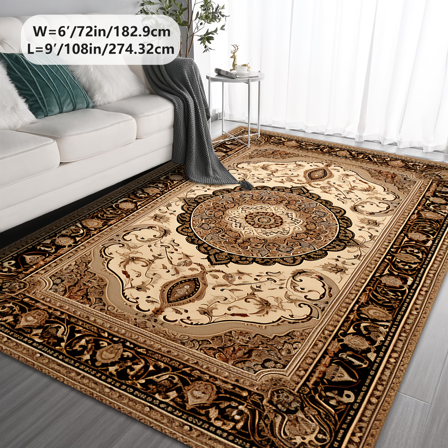 

Luxurious Velvet Area Rug With - Soft, Non-slip & Machine Washable For Living Room, Bedroom, Entryway - Decor For Home, Office, Cafes