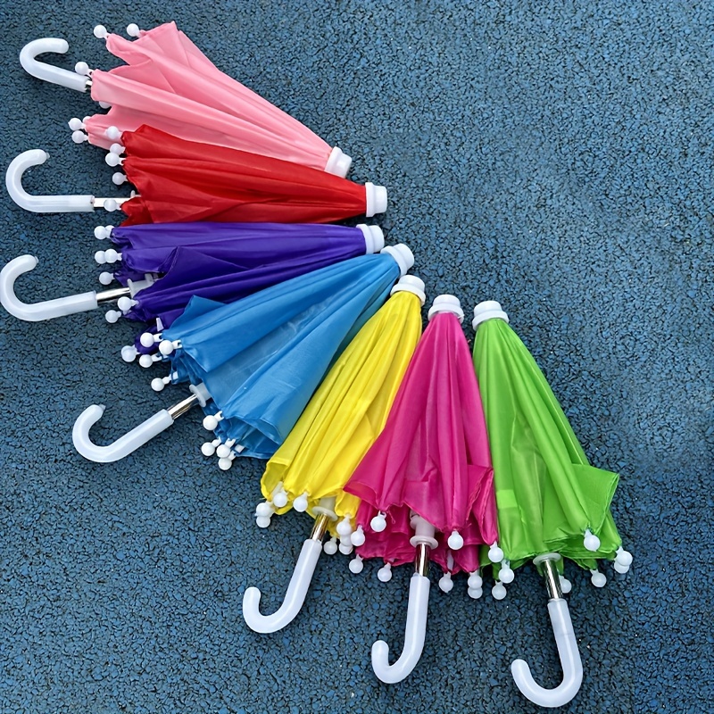 

Solid Color Adorable Mini J Shaped Handle Umbrella, Casual Lightweight Portable Easy Hanging Umbrella For Men & Women