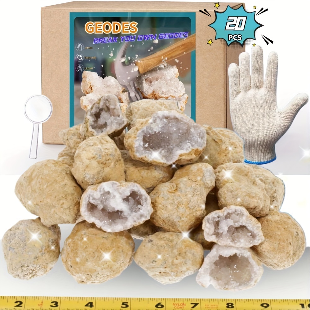 

10/20 Pcs Break Your Own Geodes Kit: Discover Amazing Surprise Crystals Inside! Real Geode Kit With Crystals, Fun Party Favors & Prizes