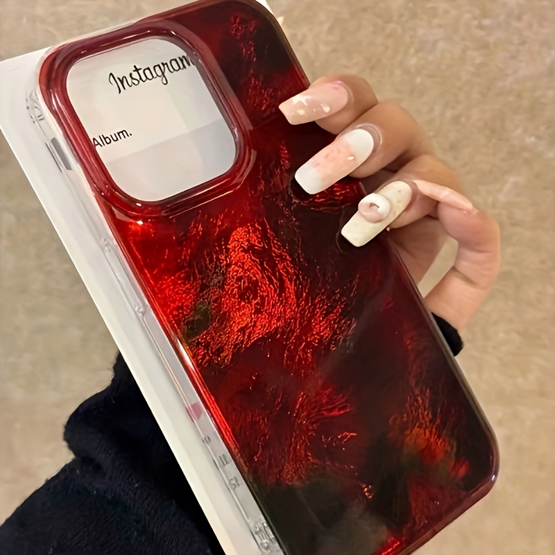 TEMU Funda para Teléfono - Textura de Lámina Ombre Negro Premium, Funda Estética de Cobertura Total, Adecuada para iPhone 17/16/11/13/ Plus/15 Pro/15