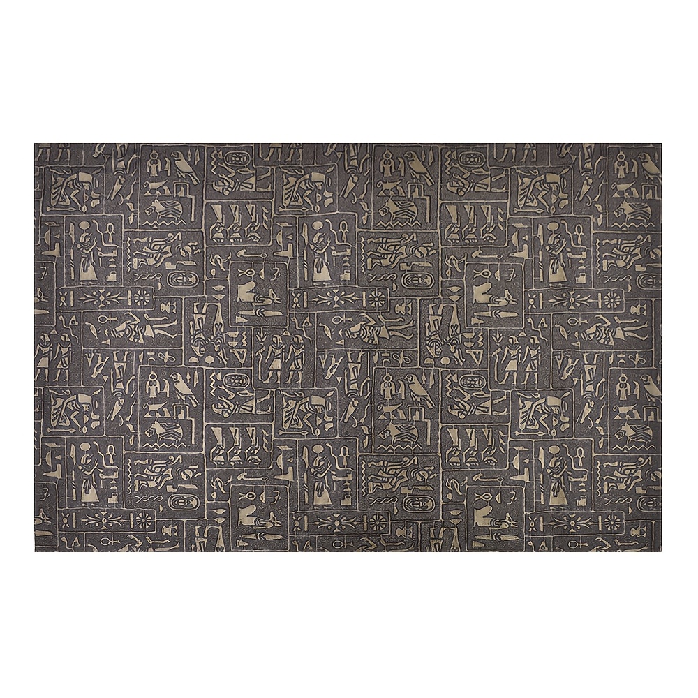 1pc A3 Retro Egyptian Pattern Pvc Leather Fabric Faux Leather For Shoes Bags Additions Craft Supplies Handmade Material