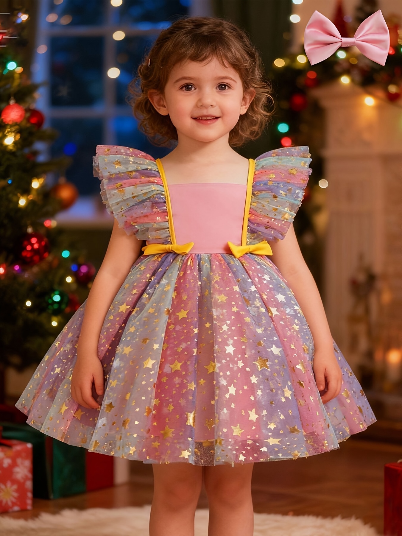 white christmas dresses Girls Unicorn Princess Rainbow Mesh Ballet Halloween Christmas Dress by  MomyMall main image 1