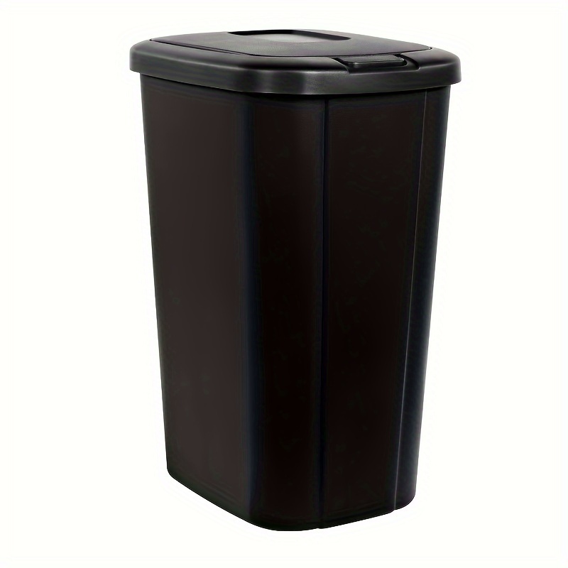 

1pc Sleek 13.3 Gallon Rectangular Trash Can - Quiet Close, Odor-reducing Lid, Plastic, No Electricity Needed, Fits Standard 13-gallon Bags For Kitchen/home Use