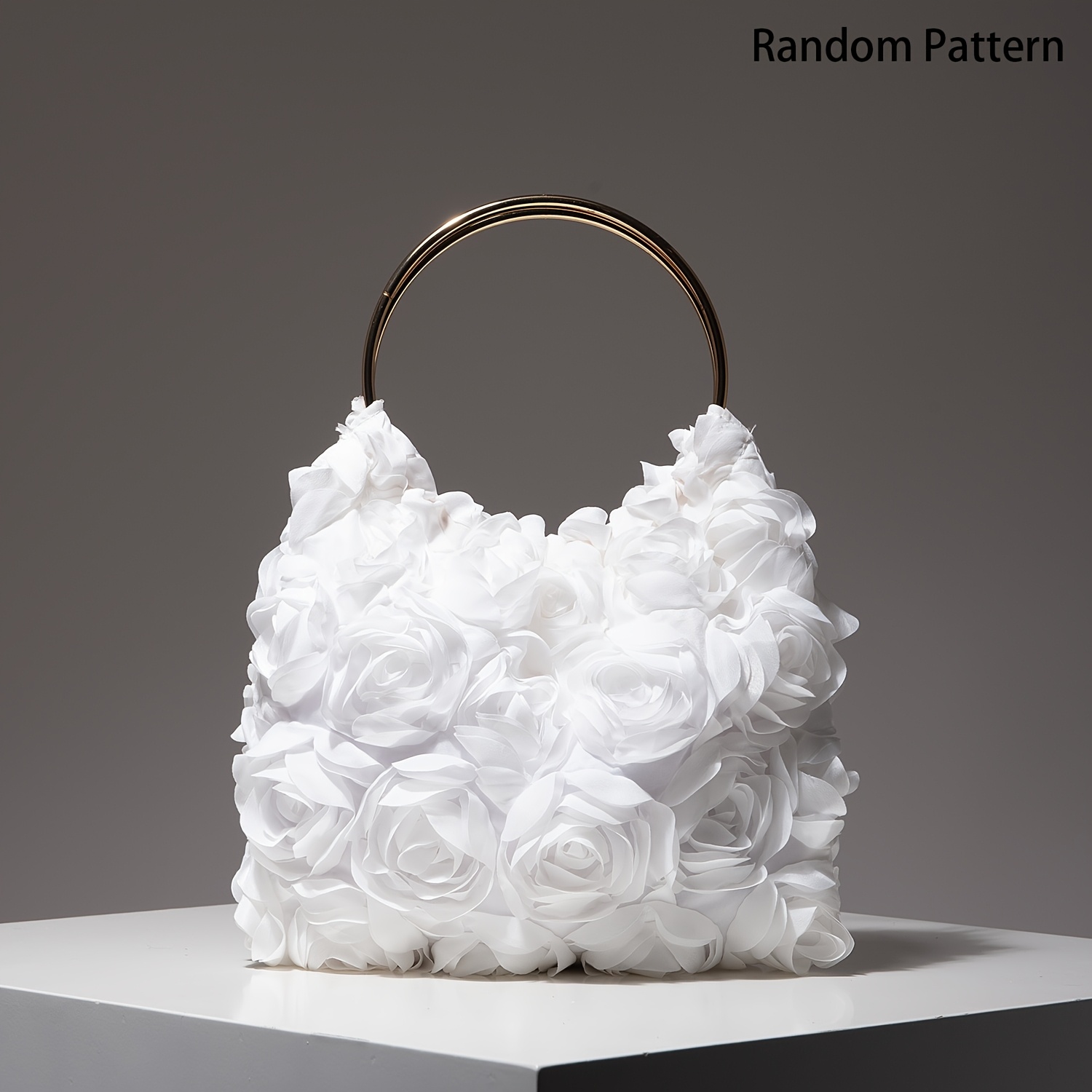 Elegant 3D Rose Flower Handbag