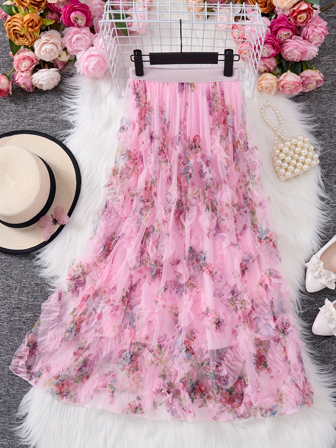 french vintage inspired floral tulle tutu skirt - Temu Germany