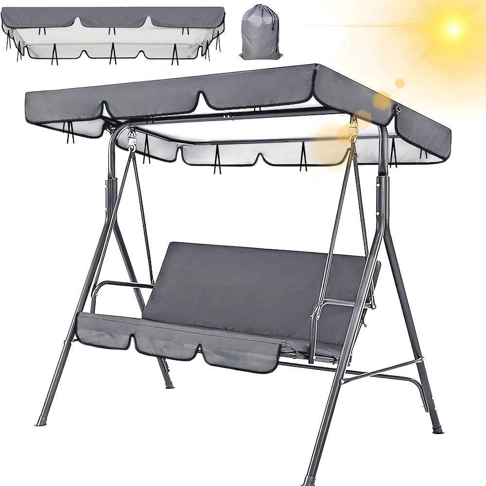 Swing Roof Cover, Sunroof For Swing 210x145cm, Universareplacement Roof For Garden Swing, Roof For 3-seater Swing, Rooftarpaulin Water-repellent And Uv Protection.