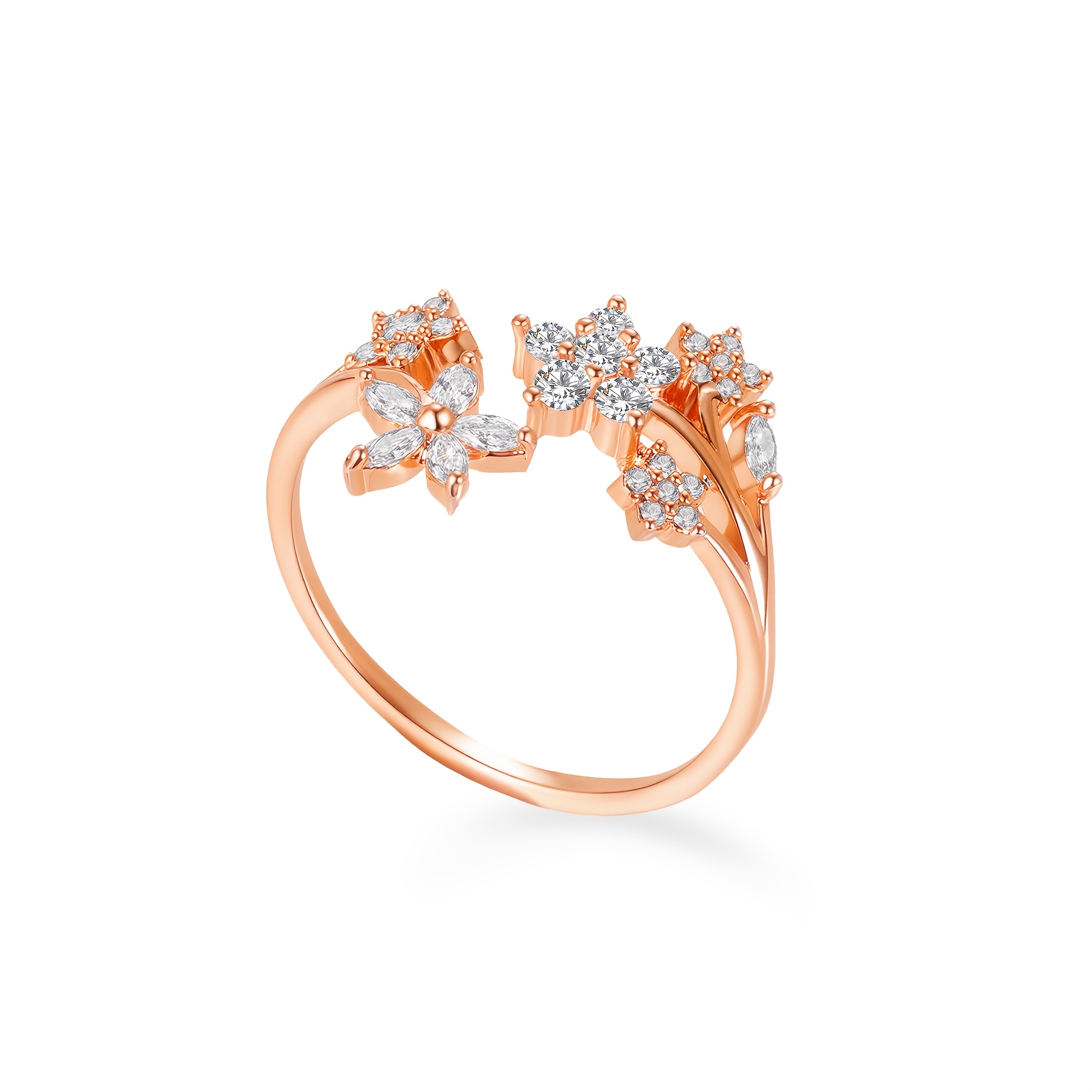 Image of 1pc Elegant And Luxurious Unisex Open-end Ring With Cherry Synthetic Zirconia, A Jewelry Accessory Suitable For Daily Wear And Gifting, Perfect For Banquets, Parties, Graduations, And Weddings