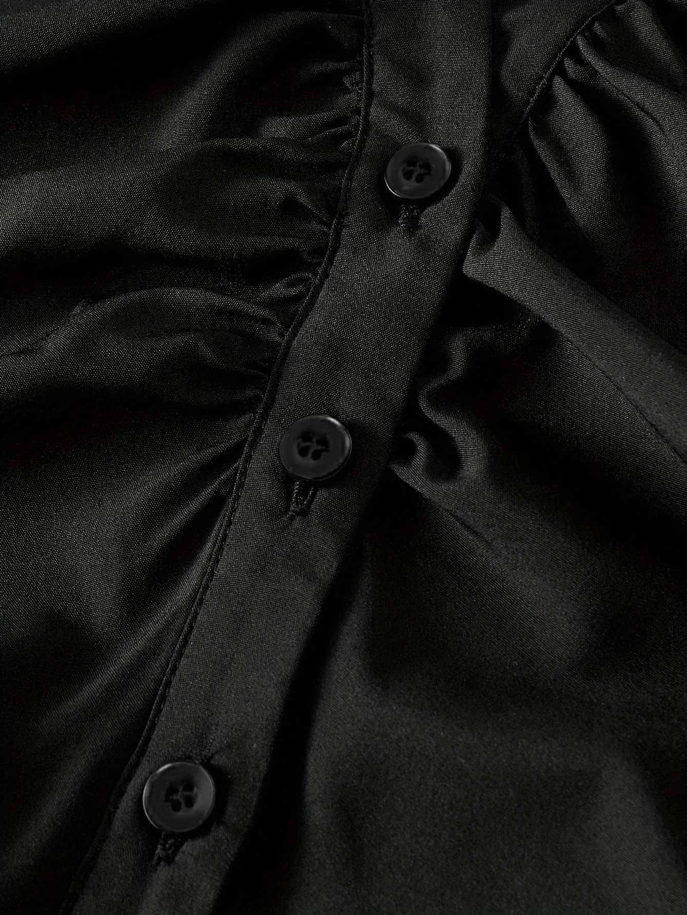 solid color pleated button front long sleeve shirt fashion - Temu Australia