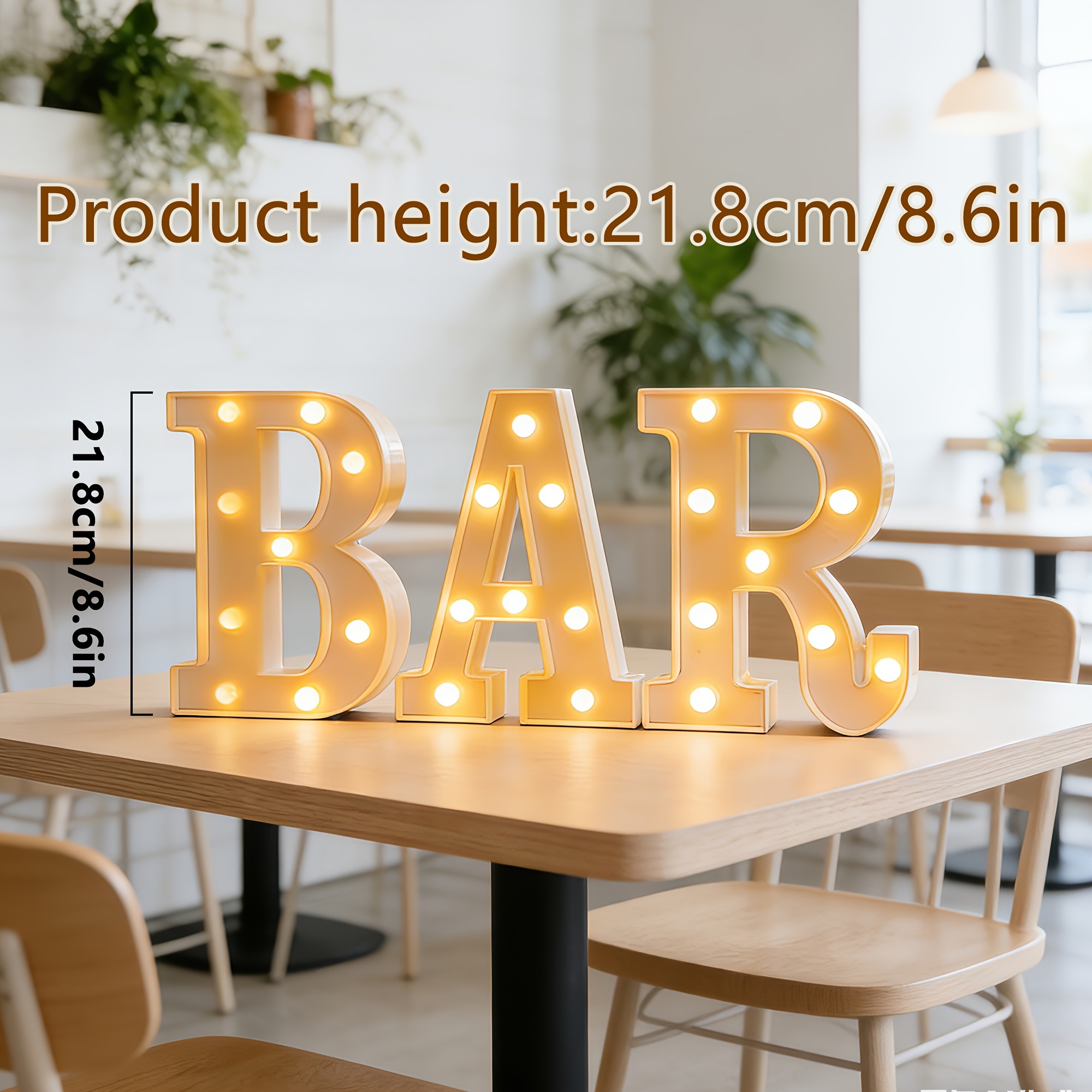 TEMU 3pcs Set Of Sparkling Letter Light Bars - Battery-powered Bar Letters, Home Bar Led Glowing Letters, Party Decoration Led Letter Night Lights -