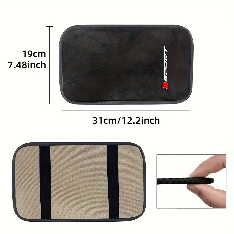 E-shop 1 Stück Sportlicher Mittelarmlehnenbezug für Auto, Plüschmaterial, Weich Bequem, Rutschfeste Unterseite, Ganzjahres-Universal-Armlehnenpolster,