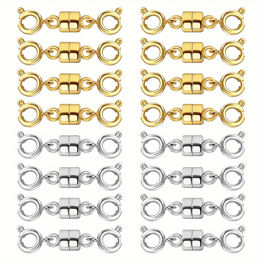 

16pcs Clasps Beads Connector With Circle Lobster End Clasp For Jewelry Making Bracelet Necklace Chain Extender Jewelry Accessories